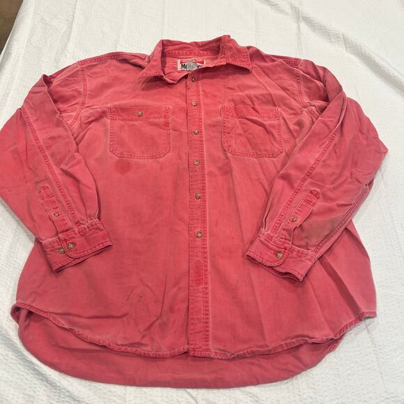 Marlboro red button down shirt men XL *flawed* - Picture 9 of 9